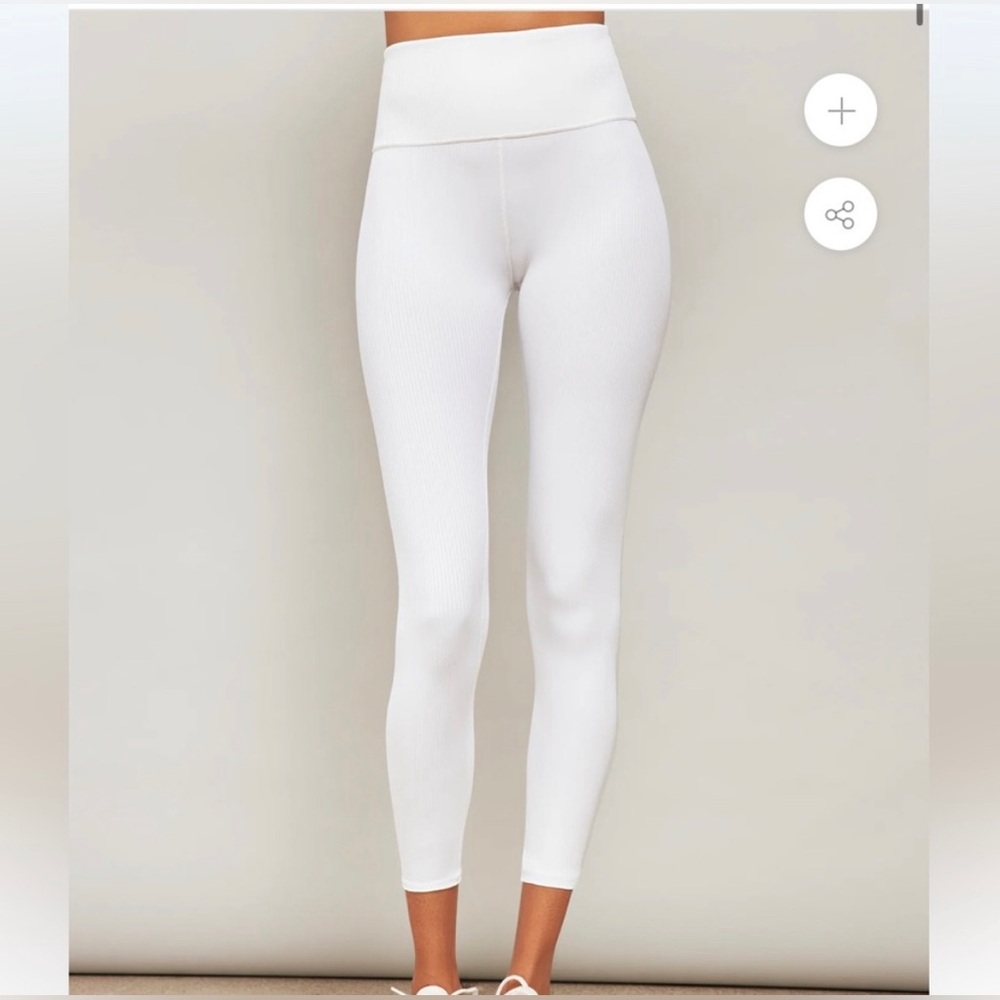 Carbon38 Ribbed White 7/8 Leggings- Sz Small